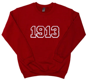 Red 1913 Sweatshirt- Unisex, recommend sizing down as it runs big. S-2XL available