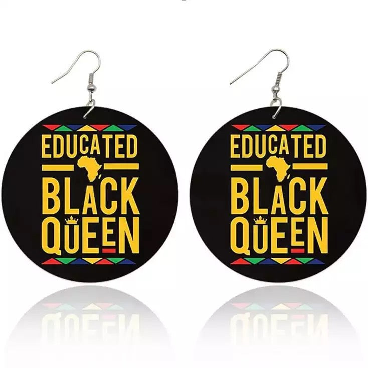 Educated Black Queen Earrings